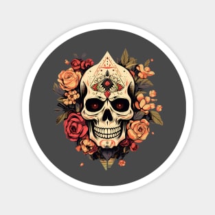 Skull and roses Magnet